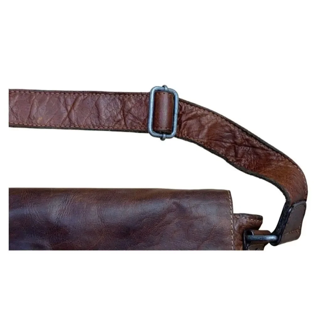 JACK GEORGES VOYAGER LEATHER MESSENGER CROSSBODY BAG